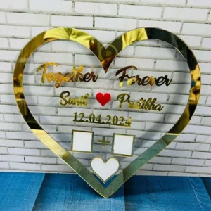 Acrylic Heart Shape  Nama, For Gift, Size: 12x12 inch