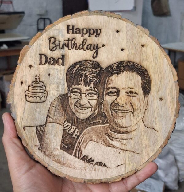 Natural Wooden Engraved Frame - Image 2