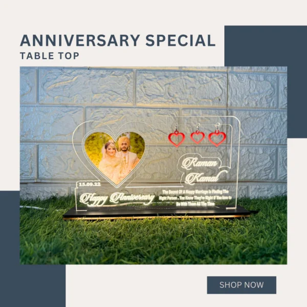 Acrylic 3D Table Lamp For Anniversary & Birthday