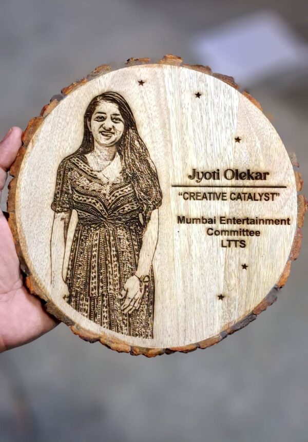 Natural Wooden Engraved Frame - Image 3