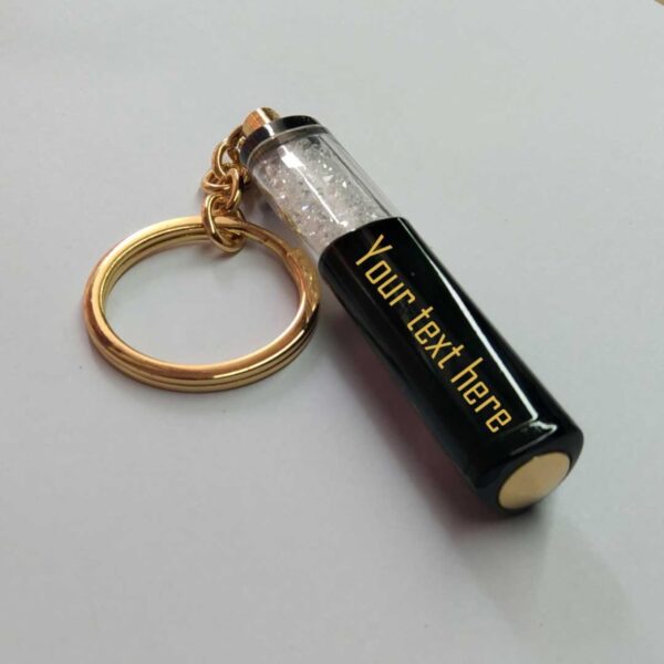 Personalized Gold and Sliver Flake Keychain - Image 3