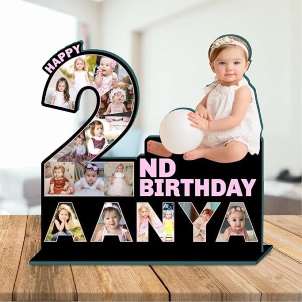 BONDING GIFTS Baby Photo Standy 1st to 9th Birthday 14 Inch Personalized Gift MDF Cutout Photo Customized Gift with Your Photos | Unique Gift for Anyone - Image 2