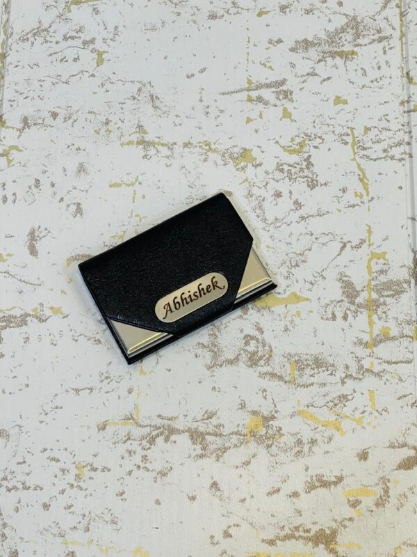 Pocket Sized Leather Business Visiting Card Case Credit Debit ATM Card Holder Wallet With Name Added - Image 5