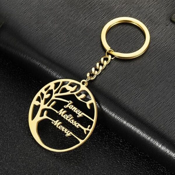Tree of Life Keychain Personalized Custom Family Name Key Ring Stainless Steel Key Chain Jewelry Couple Christmas - Image 3