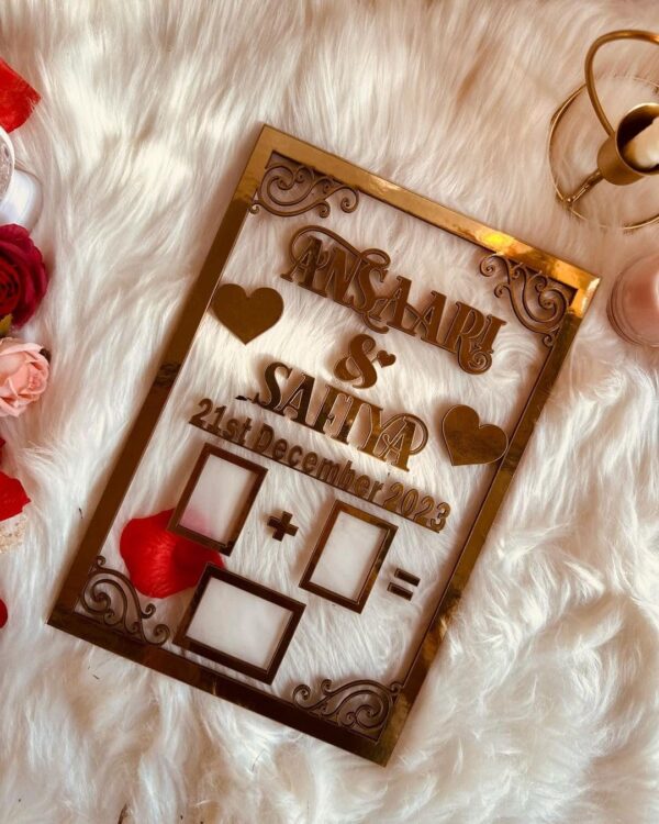 Personalized Customized Gift, Birthday Love Sign Acrylic Couple Thumb Gift Finger Print Gift Best Gift for Couples Anniversary Gift Engagement Gift Golden Letters (Rectangular Shape) - Image 2