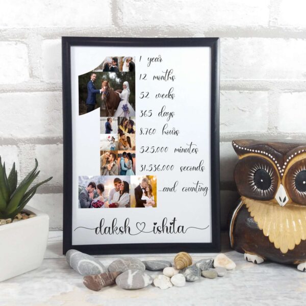 Personalized Collage Photo Frame || Wedding, Anniversary, Birthday, Marriage, Love Valentine || 812 INCH - Image 2