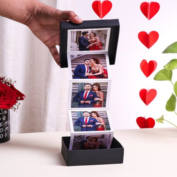 Personalized Heart Hardboard Photo Pop Box - Image 2