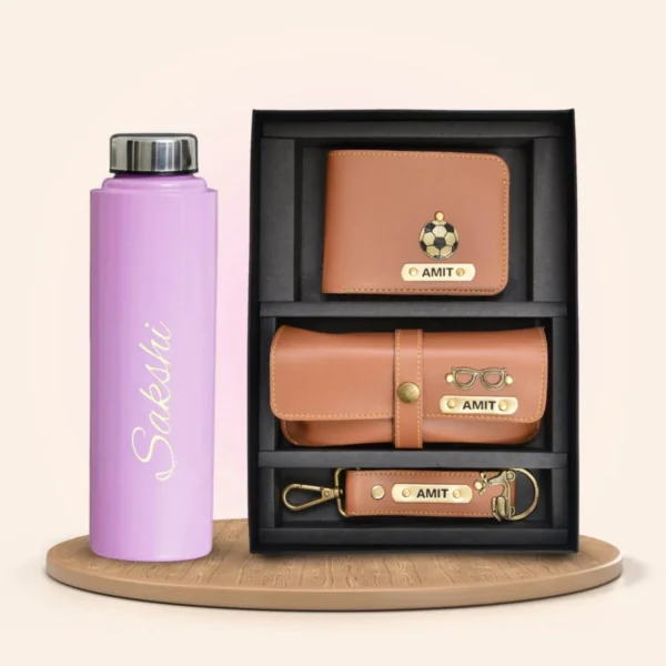 Customized Bottle with Temperature display - Pastel Shade 3 & All in One Men's Combo (3 pcs) - Image 5