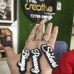 Customized Black White Name Keychain Key Chain