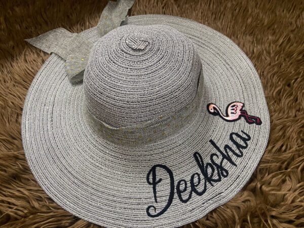 Customized Sun Hat UV Protection from Sunlight Beach Straw Sun Hat, White - Image 6