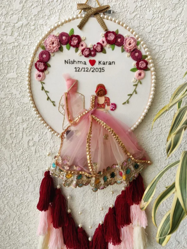 Customized Wedding Embroidery Hoop for Couples (8 Inches) - Image 5