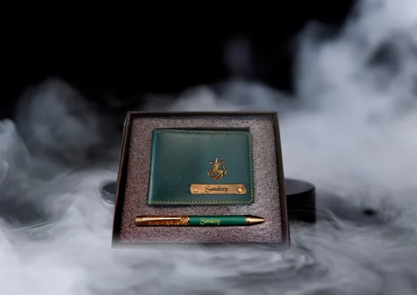 Personalized Men's Wallet with Charm & Pen with Name - Image 5