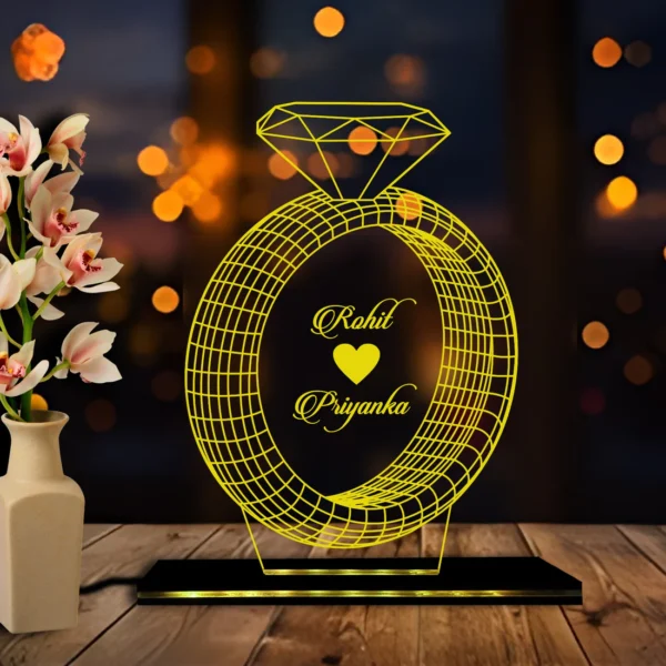 3D Acylic Name in Ring LED Lamp - Image 2