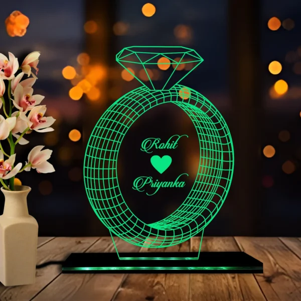 3D Acylic Name in Ring LED Lamp - Image 3