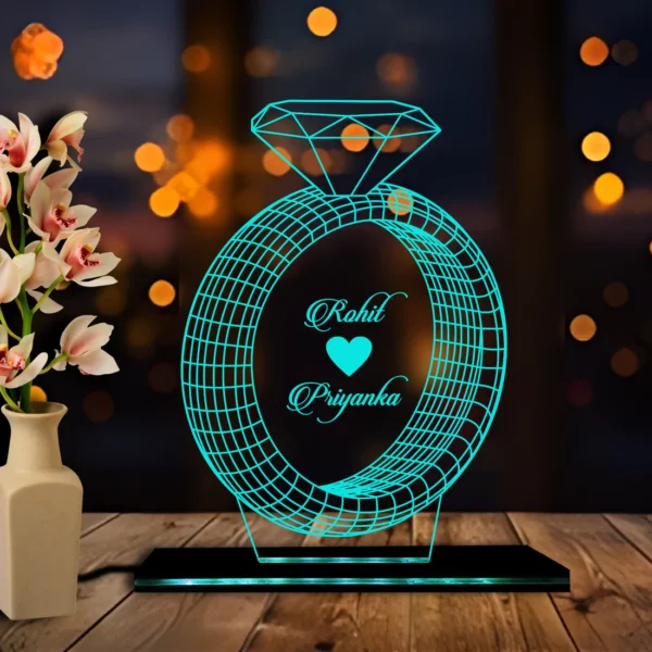 3D Acylic Name in Ring LED Lamp - Image 4