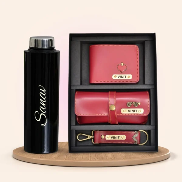 Customized Bottle with Temperature display - Pastel Shade 3 & All in One Men's Combo (3 pcs) - Image 2