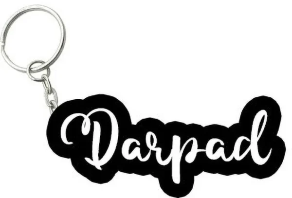 Customized Black White Name Keychain Key Chain - Image 6