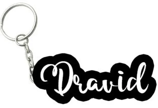 Customized Black White Name Keychain Key Chain - Image 4