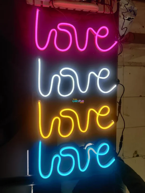Love Neon Sign for Bedroom Party Supplies Battery Neon Light for Wall, led Neon Wall Signs Room Decoration Accessory Table Decoration - Image 2