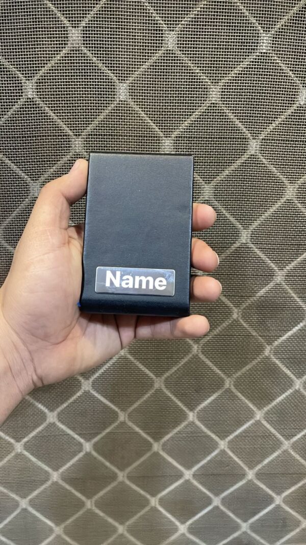 Pocket Sized Leather Business Visiting Card Case Credit Debit ATM Card Holder Wallet With Name Added - Image 6