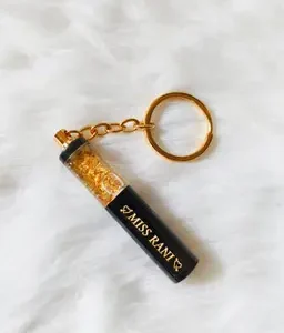Personalized Gold and Sliver Flake Keychain