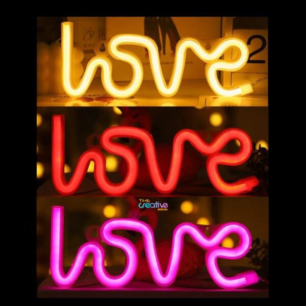 Love Neon Sign for Bedroom Party Supplies Battery Neon Light for Wall, led Neon Wall Signs Room Decoration Accessory Table Decoration - Image 5