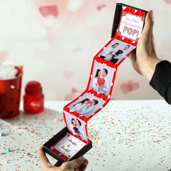 Personalized Heart Hardboard Photo Pop Box - Image 3