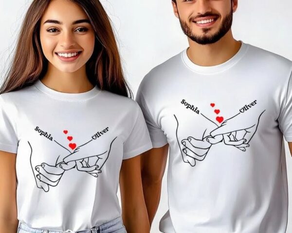Customized Couple Image T-Shirt